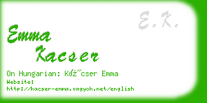 emma kacser business card